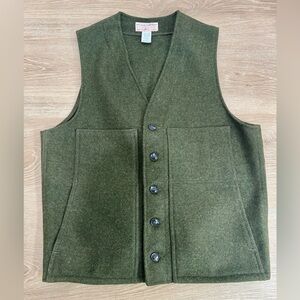Vintage Filson Mackinaw 100% Virgin Wool Vest in Forest Green
